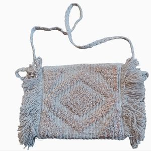 America and Beyond fringed boho crossbody purse/bag clutch with braided …